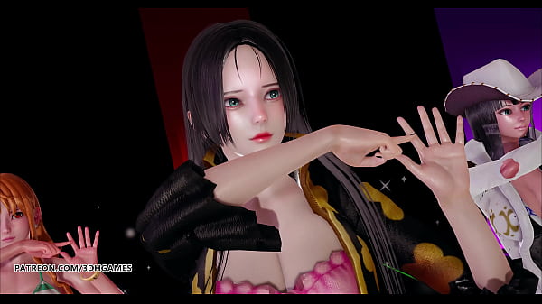 MMD_Girl s Day Expectation Hot Striptease Boa Hancock Nami Nico Robin One Piece 3D Porn Hentai Uncensored