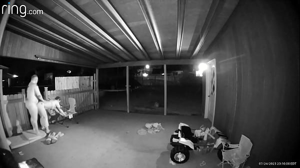 Play MP4 - Wife taking my dick from the back on the back porch with the gate open for anyone to watch her get cream pied