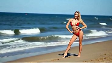 Busty Blonde In Tiny Bikini Shows Breasts & Juicy Ass - Intense Beach Fucking Ai Generated thumbnail