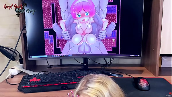 Nerd played a hentai game and dreamed that a girl would_suck himoff in_real life when suddenly_a miracle happened AnnyCandy Painboy