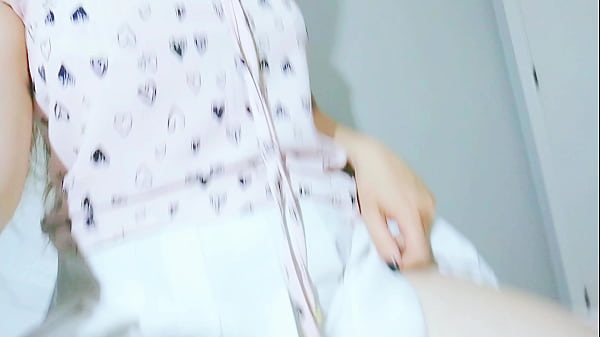 hot student wearing white skirt and hot lingerie 