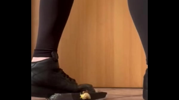 Crushing and stomping a apple 