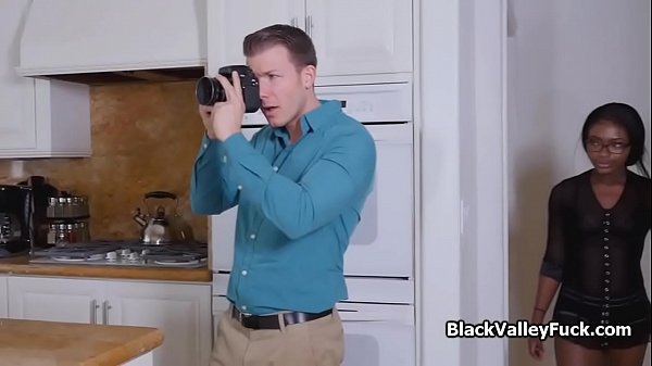 Lucky photographer sucked by gorgeous black teen 