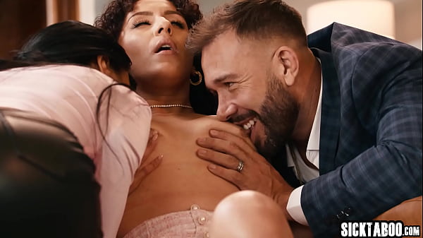 Sexy latin girl and horny milf fucked by big dick client and couple enjoyed hardcore threesome sex