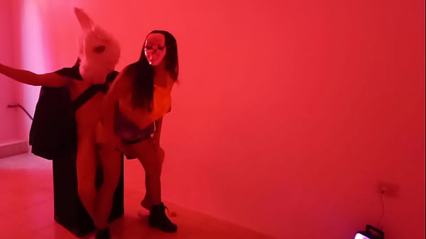 Halloween started off very well i fucked a big rabbit at the nightclub real porn at the nightclub