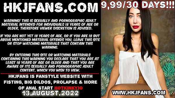Hotkinkyjo in white_shirt fuck her ass with_long dildo from_mrhankeys belly_bulge fisting anal prolapse