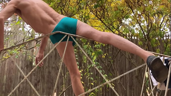 Play MP4 - Strip and Stretch down to Briefs on rail clips from Full Video