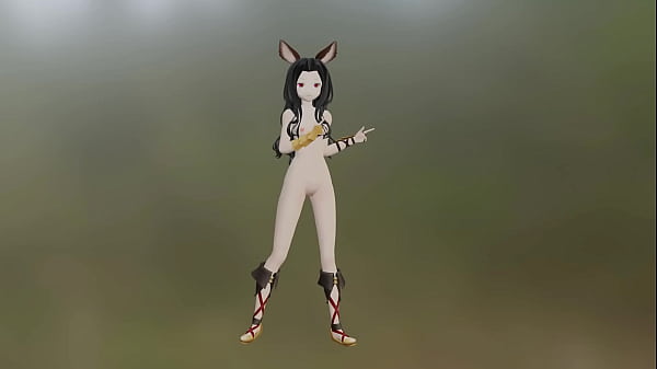 GBF Scathacha Hentai Nude_Pokedance Song_NSFW MMD_3D Black Hair