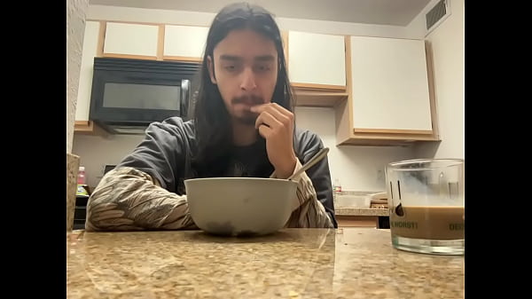 cute dude gets fucked_by depression as he eats a terrible meal