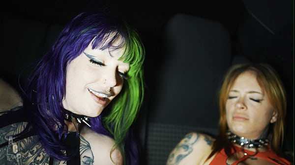 Legendary rockstar fucks two gothic slut after he played him his hit song 