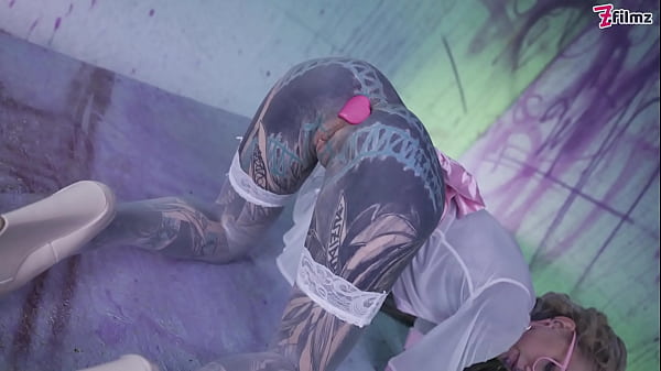 Glasses wearing Tattooed Girl_loves the Tattooed Dick_Fucking_DP and Facial