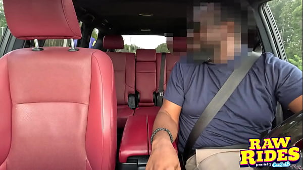 Blonde raver sucks and fucks black boyfriends' cock in ride share bbc 