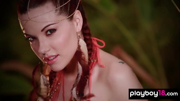 Inked teen ElizabethMarxs showing her massive tits_in a tropical forest