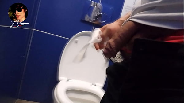 Play MP4 - Downtown mall Jon Arteen pisses pee&comma; masturbates penis and ejaculates cum in public restroom