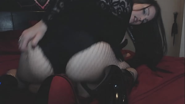 Goth BBW with tattoos Facesitting & Ass Grinding Tease_& Denial While male slave in Chastity_for 90 days