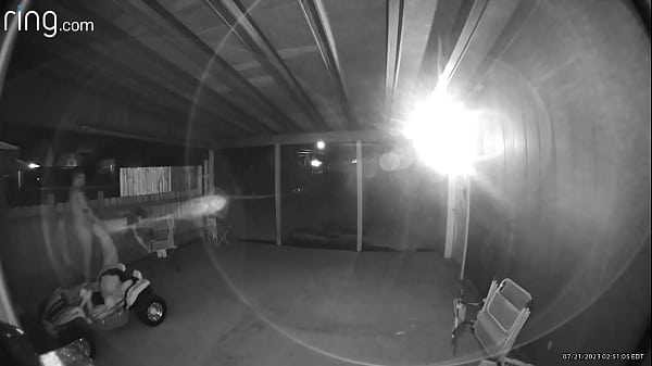 Caught on the back porchsuckingand fucking a big dick_while taking a hot creampie