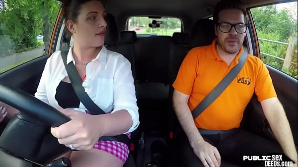 Chubby english_driving student fucks in public