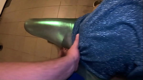 Deep blow-job and cum play on my shiny cameltoe 285- preview 