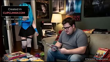Nonton Ai Gen Sexy Blue-haired Nerd Girl Seduces Fat Nerd While Reading Comics And Rides Him Cowgirl - Sex With Cosplayer Usiing Glasses At His Couch thumbnail
