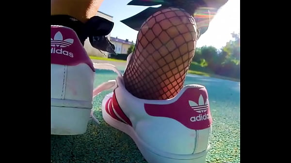 Shoeplaysweaty_My Adidas Superstars totally sweaty and_smelly Shoeplay_danglingDipping