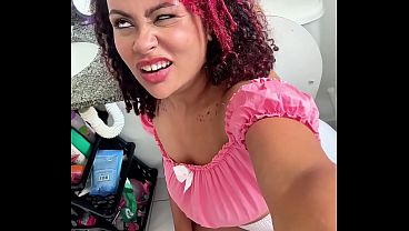 Chubby girl fart loud rips with silly goofy faces reactions