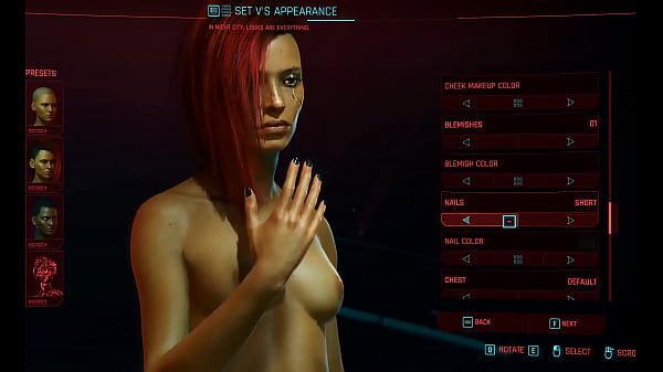 Cyberpunk nude female game protagonist char cter creation