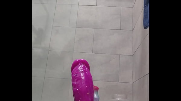 Riding my big pink dildo