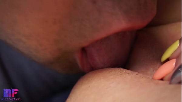 Close-up licking creamy pussy and clit. 