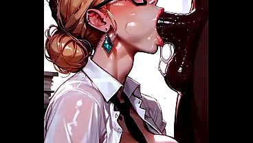 Nonton Secret&aacute;ria Boqueteira Chupando A Rola Grossa Do Chef - [gerado Por Ia, Ia Generated] thumbnail