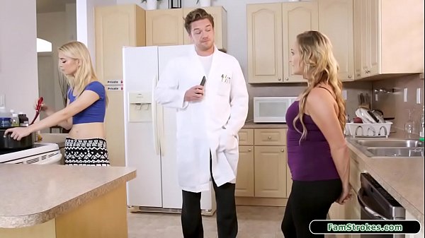 Guy takes control over his small tits 18yo stepsis and his blonde blonde teen rims him while the milf deepthroats his big cock