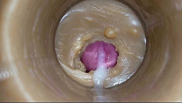 Mini-Cam in Pussy toy during Fucking! getting Huge Creampie 4K