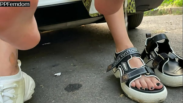 Play MP4 - Two Mistresses POV Foot Domination and Spitting Double Femdom Outdoor