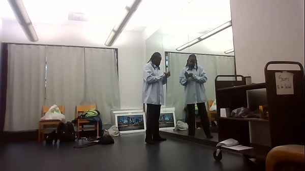 Behind the scenes art show dress change 