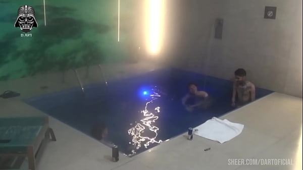 Threesome with friends in the motel pool part 2 