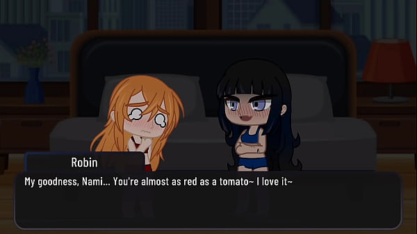 One piece nami and robin have passionate lesbian sex in her bedroom