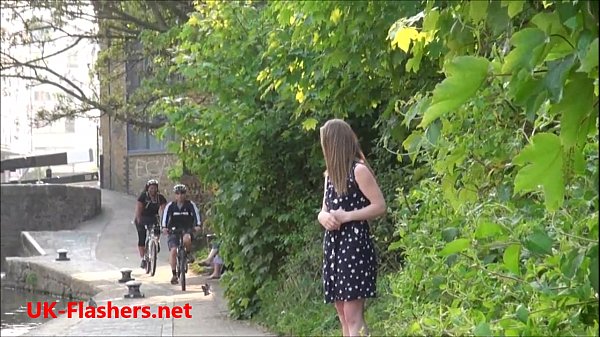 Sexy teen flasher Lauras amateur public nudity and_voyeur exposure_of small tits