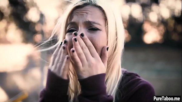 Horny stepmom played with a sad girls young tighty pussy 