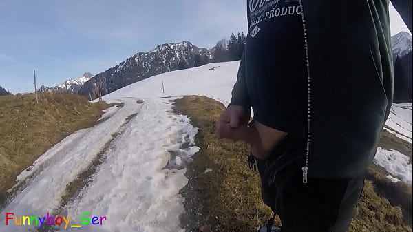 Play MP4 - White snow and white cum in the mountains&period; In the middle of the hiking trail I just had to take out my cock and jerk it off until I came&period;