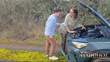 Car Breakdown on Country Road &ndash_ Stranger Ate My Pussy Then Fucked Me Hard on the Hood &amp_ in the Trunk