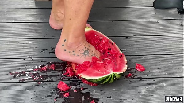 Juicy watermelon crush under my feet
