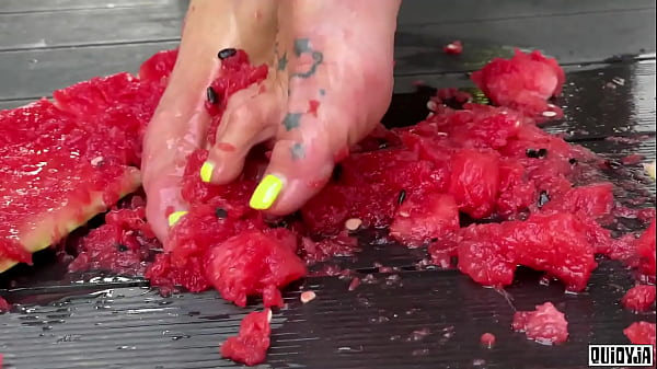 Juicy watermelon crush under my feet