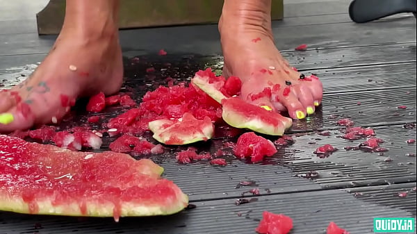 Juicy watermelon crush under my feet 