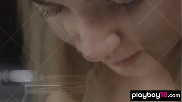 Bombastic busty blonde beauty relaxing in the bath