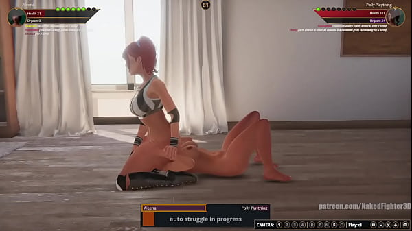 Aleena VS_Polly Plaything_Naked Fighter3D