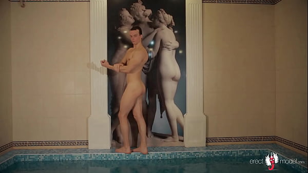 Play MP4 - Naked guy swimming ended with big dick handjob on a pool table