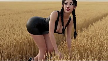 Naughty Asian Girl In Heels Wheat Field Seduction - Deepthroat Bj & Massive Cumshot Ai Generated thumbnail