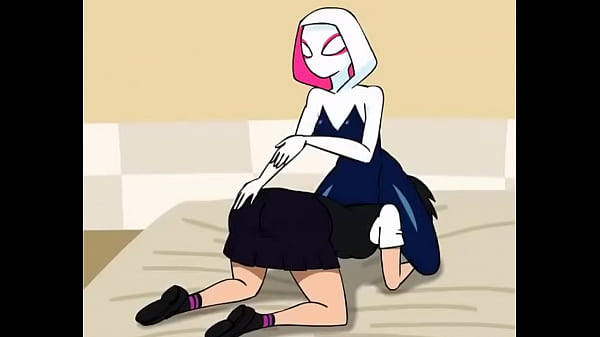 Spider Gwen y Penny Parker dá_ndose unos manotazos en las nalgas