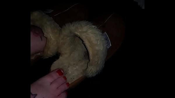 Wearing and playing in ugg slippers 