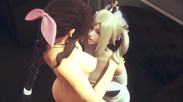 Genshim Impact Hentai - Barbara Masturbating Girl's Dick With Her Big Tits thumbnail