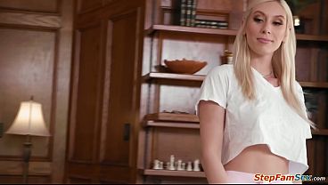 Teen stepsis Kay Lovely dares her stepbro to take out his big cock.Instantly horny the big tits blonde deepthroats.He bangs the blonde tll she squirts 